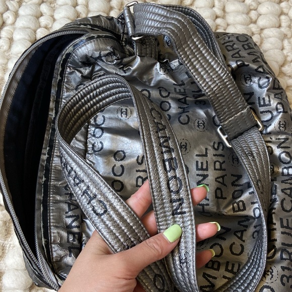 Chanel Silver Nylon Crossbody - Picture 12 of 17